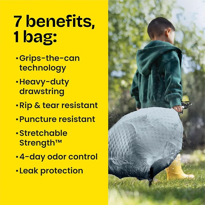 Glad ForceFlex Tall Kitchen Trash Bags, 13 Gallon, Fresh Clean - Image 6
