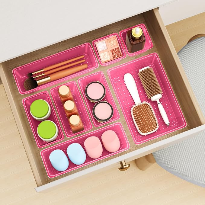 12 PCS Drawer Organizer Set, Makeup Organizers, Tool Storage Trays, Desk Drawer - Image 6
