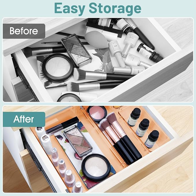 25 PCS Plastic Drawer Organizer Set, Makeup Organizers and Storage Bins | 4 - Image 4