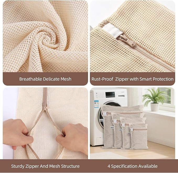 100% Cotton Mesh Laundry Bags, Premium Soft, No Dye - Image 5
