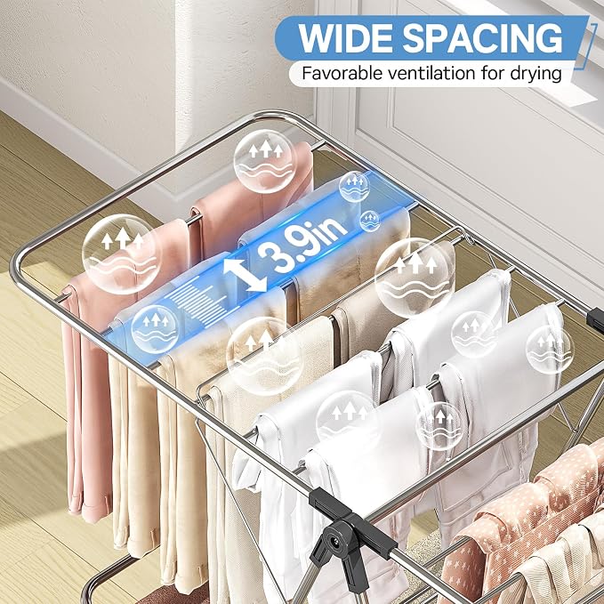 Large Stainless Steel Clothes Drying Rack - Image 3