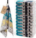 12-Pack Cotton Hand Towels for Bathroom, Hanging Loops, Geometric Pattern | by SEMAXE