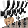 Rustic Wall Hooks for Hanging Cast Iron Black Coat Hooks Wall Mounted by MyFancyFarmhouse
