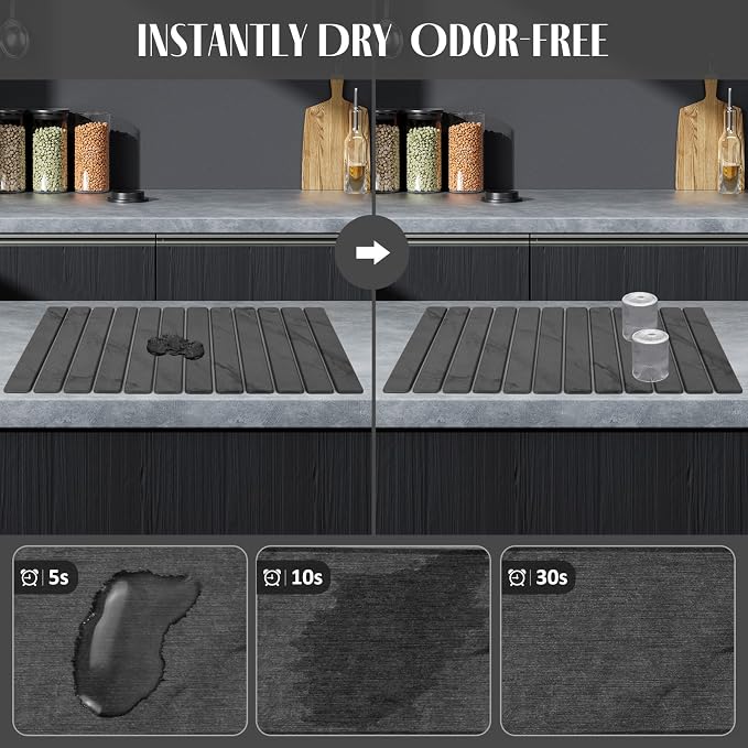 2 PCS Extra Large Stone Dish Drying Mat - Image 2