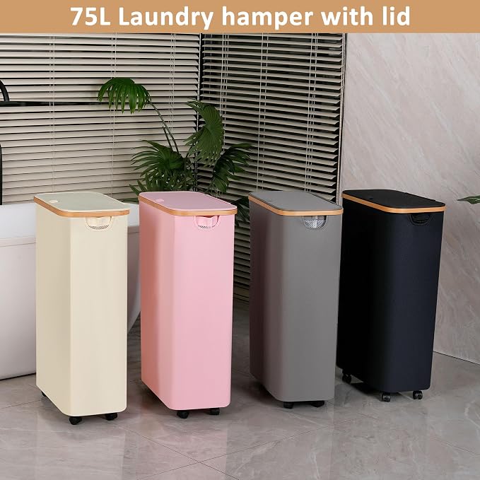 iEGrow 75L Slim Laundry Hamper - Image 6
