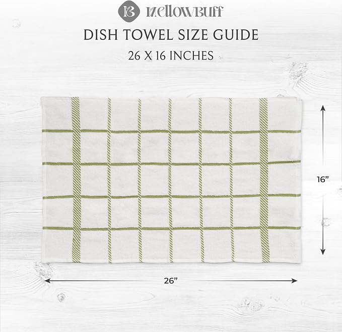 100% Cotton Terry Dish Towels, 4 Pack Checks, 16 x26 Inches, Super Soft and - Image 4