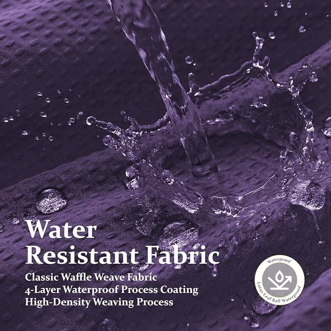 Dynamene Extra Long Waffle Shower Curtain 256 GSM Fabric 72x96 Purple - Image 8