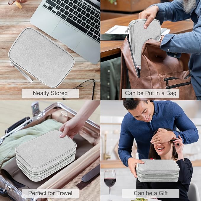 FYY Electronic Organizer, Travel Tech Pouch Bag, Waterproof, Double Layers - Image 7