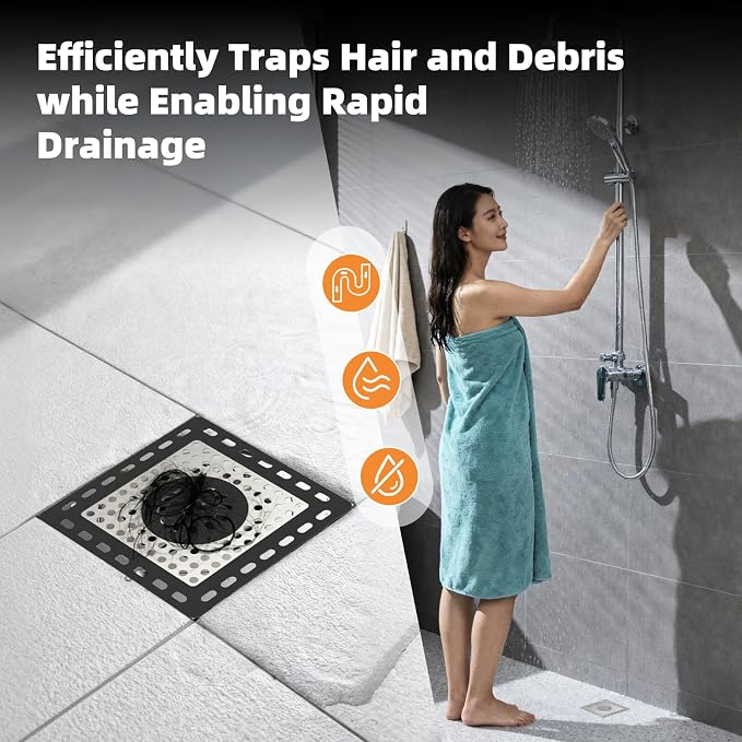 Hibbent Upgraded Shower Drain Hair Catcher, Shower Cover - Image 9
