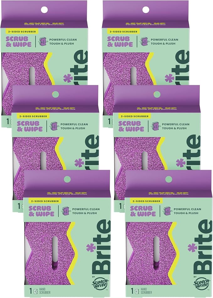 Brite by Scotch-Brite Scrub & Wipe Scrubber, 6 Pack of Scrubbers | Scrubbing by Unknown