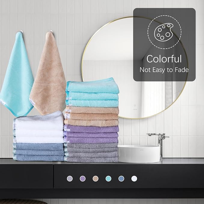 Cosy Family 24 Pack Soft Washcloths Set - Image 4