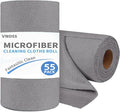 55 Pack Microfiber Cleaning Cloth Roll, Tear Away Reusable Towels, Ultra by Vnoss