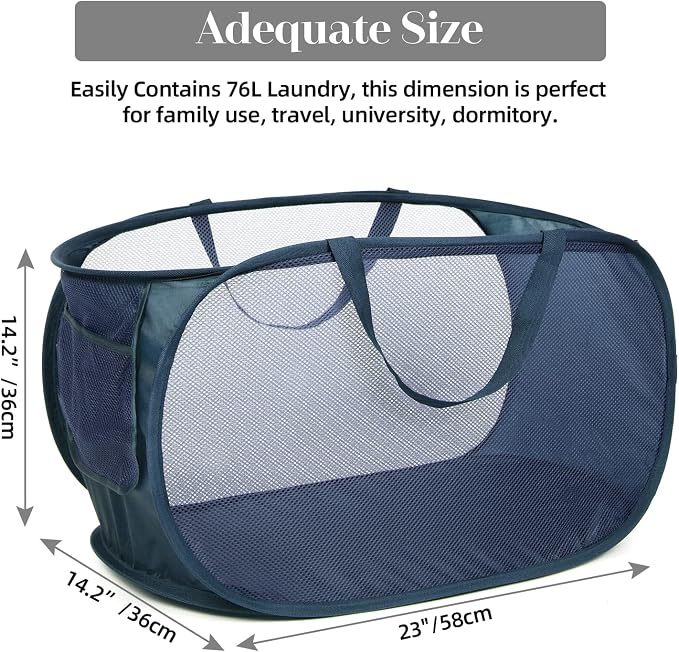 2 Pcs Durable Collapsible Laundry Baskets - Image 4