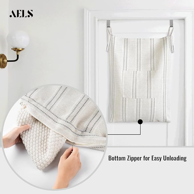 AELS Farmhouse Hanging Laundry Hamper - Image 2