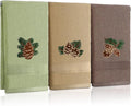 3 Pcs Rustic Pine Cone Hand Towels by FuWeave