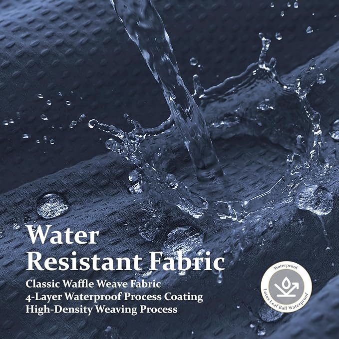 Dynamene Stall Waffle Shower Curtain 256 GSM Heavy Fabric 36x72 Navy Blue - Image 8