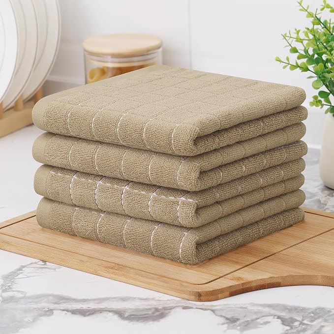 Homaxy 100% Cotton Terry Kitchen Towels, 4 Pack - Image 8