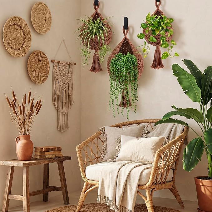 Honeydak 3 Hanging Baskets, Cotton Rope - Image 6