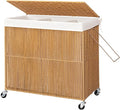 WOWLIVE Laundry Basket 3 Section, Handwoven Laundry Hamper by WOWLIVE