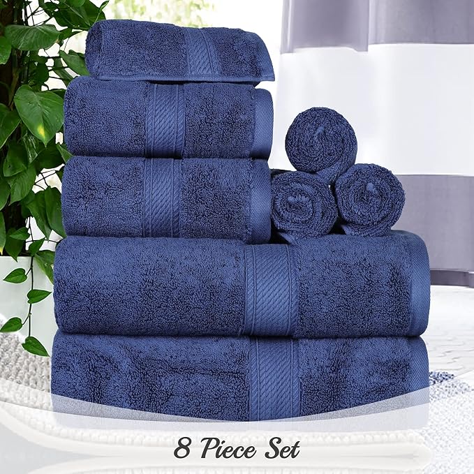SUPERIOR Egyptian Cotton Ultra Plush & Absorbent, 8 Piece Set, Soft Luxury - Image 11