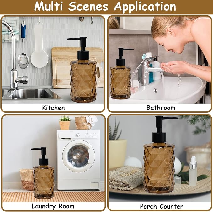 YYTSGG Brown Glass Soap Dispenser - Image 5