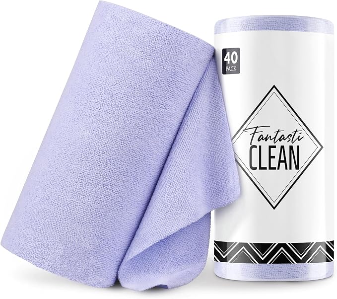 Fantasticlean Microfiber Cleaning Cloth Roll- 40 Sheets, Tear-away Microfiber by Fantasticlean