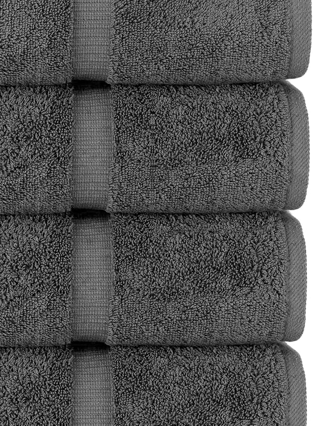 Chakir Turkish Linens 100% Cotton 2-Pack Bath Towels 30x60, Dark Gray | Premium - Image 4