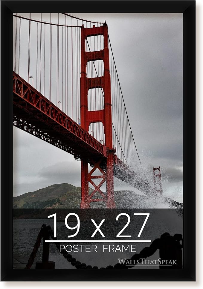wallsthatspeak 19x27 Black Picture Frame for Puzzles Posters Photos or Artwork