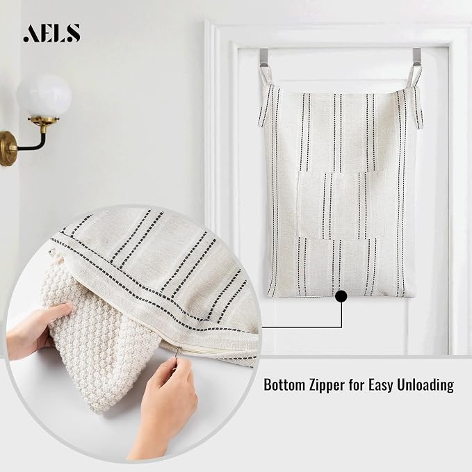 AELS Farmhouse Hanging Laundry Hamper - Image 2