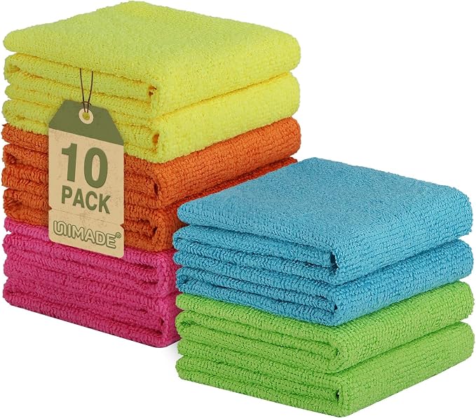 UNIMADE Microfiber Cleaning Cloth, 10 Pack Reusable Microfiber Towels by Unimade