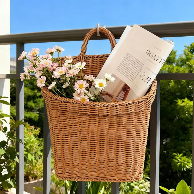 Hanging Basket for Wall Hanging Wicker Wall Baskets for Storage, Space-Saving - Image 5