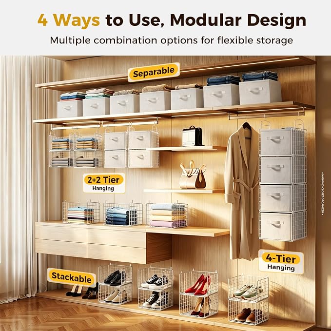 4 Tier Hanging Closet Organizer - Image 4