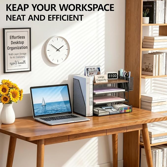 Desk Organizers and Accessories, 4-Tier Desktop File Organizer - Image 5