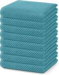 Homaxy 100% Cotton Waffle Weave Kitchen Dish Towels 8-Pack, Lake Blue | 13 x 28 by Homaxy
