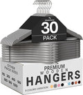 Utopia Home Wooden Hangers 30 Pack – Slim Suit Hangers Grey | 360° rotatable by UTOPIAHOME