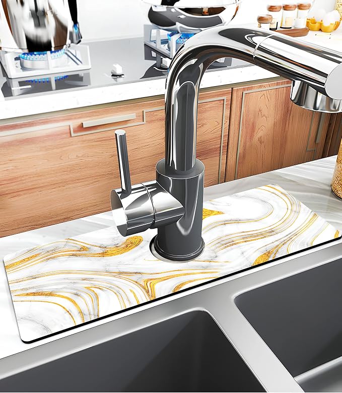 Kitchen Sink Splash Guard Faucet Mat Super Absorbent Fast Drying Mat Sink - Image 2