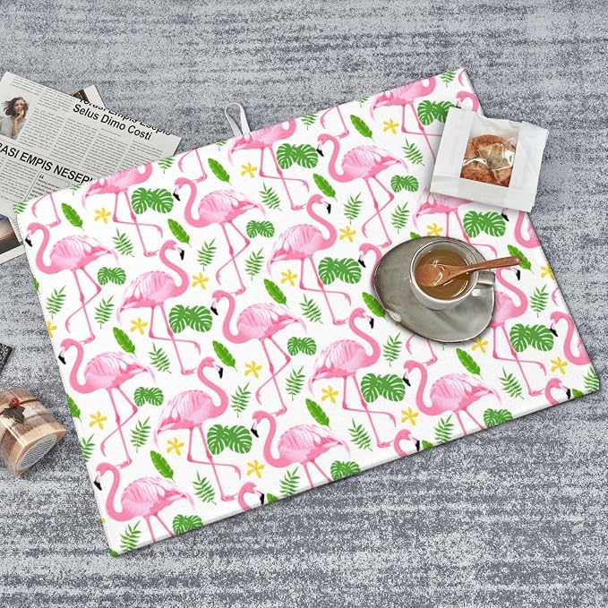 Pink Flamingo Leaf Dish Drying Mat - Image 8