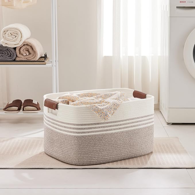 72L Large Woven Laundry Basket Hamper - Image 3