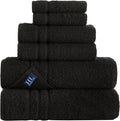 Black 6 Pack Bath Towels Sets Linen by HawmamLinen