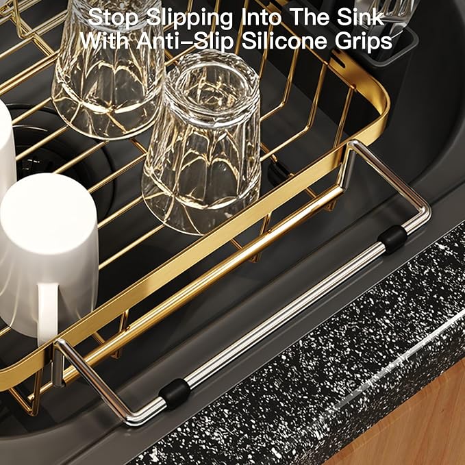 Gold Dish Drying Rack Over The Sink - Image 6