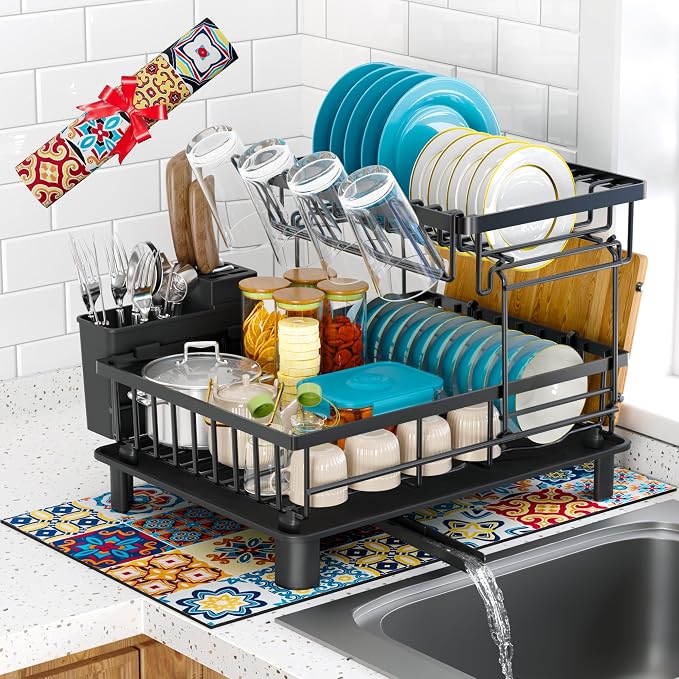 2 Tier Large Detachable Dish Drying Rack by IMXSUMDA