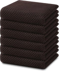 Homaxy 100% Cotton Waffle Weave Kitchen Dish Towels 6-Pack, Dark Brown | 13 x by Homaxy