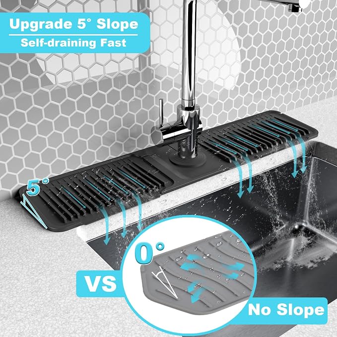 Folding faucet mat for kitchen sink-sink splash guard behind faucet-silicone - Image 5