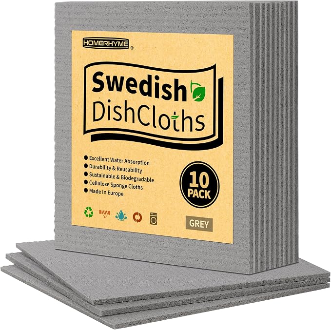 Swedish Dishcloths, 10 Pack Absorbent Dish Towels by HOMERHYME