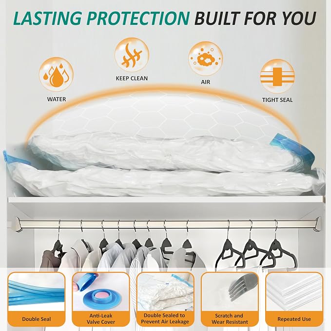 Cozy Essential Vacuum Storage Bags, 80% Compression Vacuum Seal Space Saver - Image 4