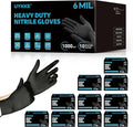 HEAVY DUTY 6 Mil Nitrile Black Gloves Disposable Latex Free Rubber Cooking Cleaning Food Prep Tattoo Gloves 1000PCs