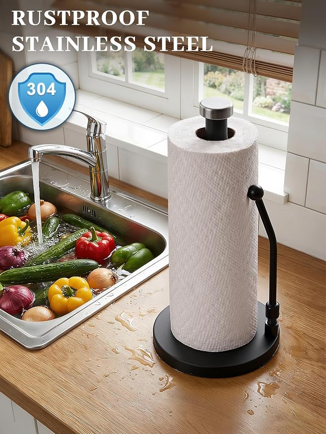 SMARTAKE Paper Towel Holder Countertop, Non-Slip Weighted Base - Image 3