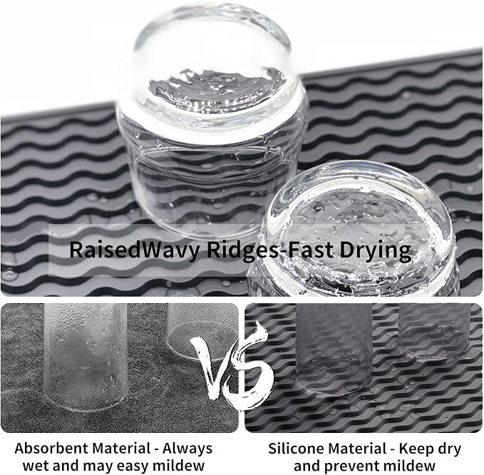 ZLR 4-in-1 Silicone Mat: Air Fryer & Coffee Maker, Dark Gray | Dish Drying Mat - Image 2