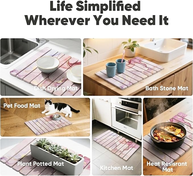 Stone Dish Drying Mat for Kitchen Counter - Image 7