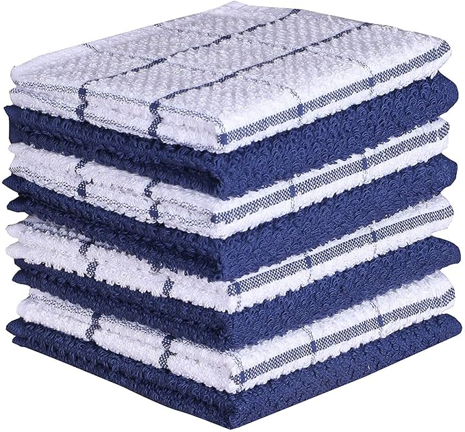 AMOUR INFINI Cotton Kitchen Dish Cloths Set of 8 – Highly Absorbent, Super Soft by AmourInfini